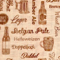 On Tap - Beer and Ale Word Collage on Beige by Dan Morris