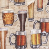 On Tap - Beer in Mugs and Glasses on Beige by Dan Morris