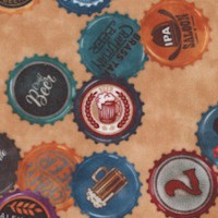 On Tap - Tossed Beer Bottle Caps on Beige by Dan Morris