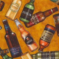 On Tap - Tossed Beer Bottles on Gold by Dan Morris