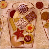 Biscotti - Rows of Fancy Cookies in Jars