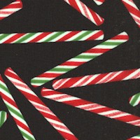 Tossed Holiday Candy Cane Sticks on Black