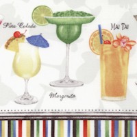 Cheers - Colorful Cocktail Vertical Stripe by Lisa Conlin