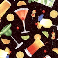 Cheers - Tossed Cocktails and Garnishes by Lisa Conlin - LTD. YARDAGE AVAILABLE (1.125 YDS.)  MUST B