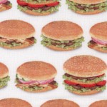 Chow Time - Rows of Small Scale Hamburgers by Mary Lake-Thompson