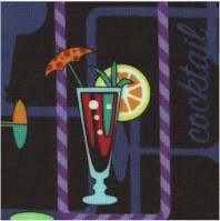 Happy Hour - Retro Cocktails on Black