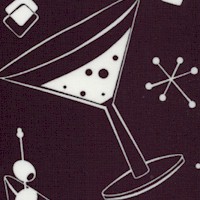 Essentials III - Tossed Retro Cocktails in White on Black