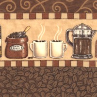 Bistro - Vertical Coffee Stripe by Deb Strain