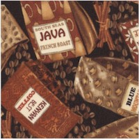 Tossed Gourmet Coffee Beans - LTD. YARDAGE AVAILABLE 