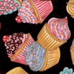 Whats Cookin - Tossed Small Scale Cupcakes by Dan Morris- LTD. YARDAGE AVAILABLE