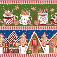 Gingerbread Factory Vertical Stripe