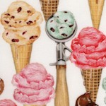 Sweet Tooth - Yummy Ice Cream Cones on Ivory