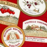 Bella Toscana - Tossed Italian Food Labels on Red