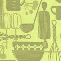Kitchy Kitchen - Kitchen Utensils in Green by Maude Asbury