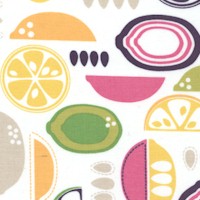 Kitchy Kitchen - Bright Fruits on Ivory by Maude Asbury