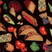 Order Up - Tossed Mexican Foods on Black by Dan Morris