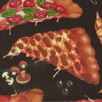 Top Nosh - Tossed Gourmet Pizza Slices on Black by Dan Morris