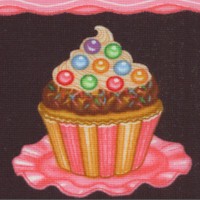 Sugar Rush - Cupcake, Cookie and Fruit Vertical Stripe