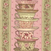 Veranda - Delicate Teacup Vertical Stripe by Ro Gregg