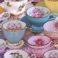 Tea for Two - Delicate Fine China Teacups and Saucers(Digital)