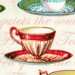 Teapot Flora - Teacups by Lula Bijoux - LTD. YARDAGE AVAILABLE