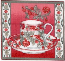 Afternoon Tea Panel  in Chestnut Rose - PRICED AND SOLD BY THE FULL PANEL