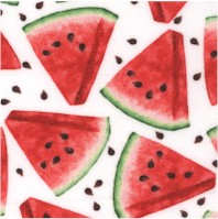 Tossed Watermelon Slices on White (Digital)
