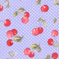 Cherry Sprig - Tossed Cherries on Periwinkle Blue