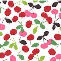 Tutti Fruitti - Tossed Cherries on White by Maude Asbury