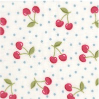 Tea Party - Tossed Petite Cherries on Polka Dots by The Henley Studio