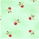 Party - Gilded Petite Cherries on Green - SALE! (1 YARD MINIMUM PURCHASE)