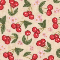 Whats Cookin - Tossed Cherries on Beige by Dan Morris