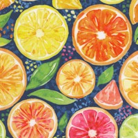 Sweet & Sour - Sliced Citrus on Blue