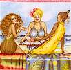Fruit Ladies - Whimsical Bathing Beauties Collage