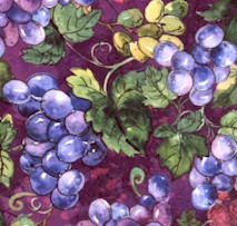 Wine Club - Luscious Grapevines on Purple by Elena Vladykina