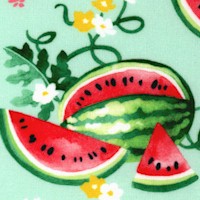 Wishwell - Sweetness - Melon Patch and Flowers on Green