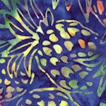 Totally Tropical 4 - Tossed Pineapples on Blue Batik