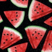 Tossed Watermelon Slices on Black (Digital)