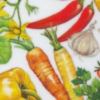 Down on the Farm - Tossed Garden Vegetables on Ivory by Mary Lake-Thompson - LTD. YARDAGE AVAILABLE