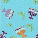 Hallmark Collection - Menorah Allover on Blue 