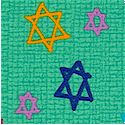 Hallmark Collection - Tossed Stars of David on Linen-Look Texture 