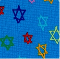 Hallmark Collection - Tossed Stars of David on Linen-Look Texture #3 - VERY LTD. YARDAGE AVAILABLE