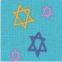 Hallmark Collection - Tossed Stars of David on Linen-Look Texture #4 