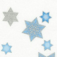 Stars of Light - Tossed Stars of David with Metallic Highlights on Ivory