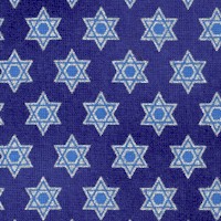 Stars of Light - Stars of David on Blue with Silver Metallic Highlights