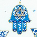 Love and Light - Strand of Gilded Judaic Symbol on White