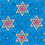 Star of Peace #1 - Gilded Stars of David on Blue