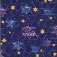 Happy Hanukkah - Stars of David in Blue, Purple and Gold