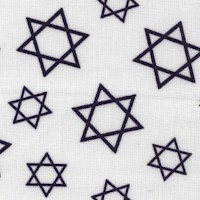 Festival of Lights - Tossed Stars of David on White by Tara Reed