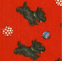 Tossed Scotties on Red by Mary Engelbreit - SORRY, SOLD OUT